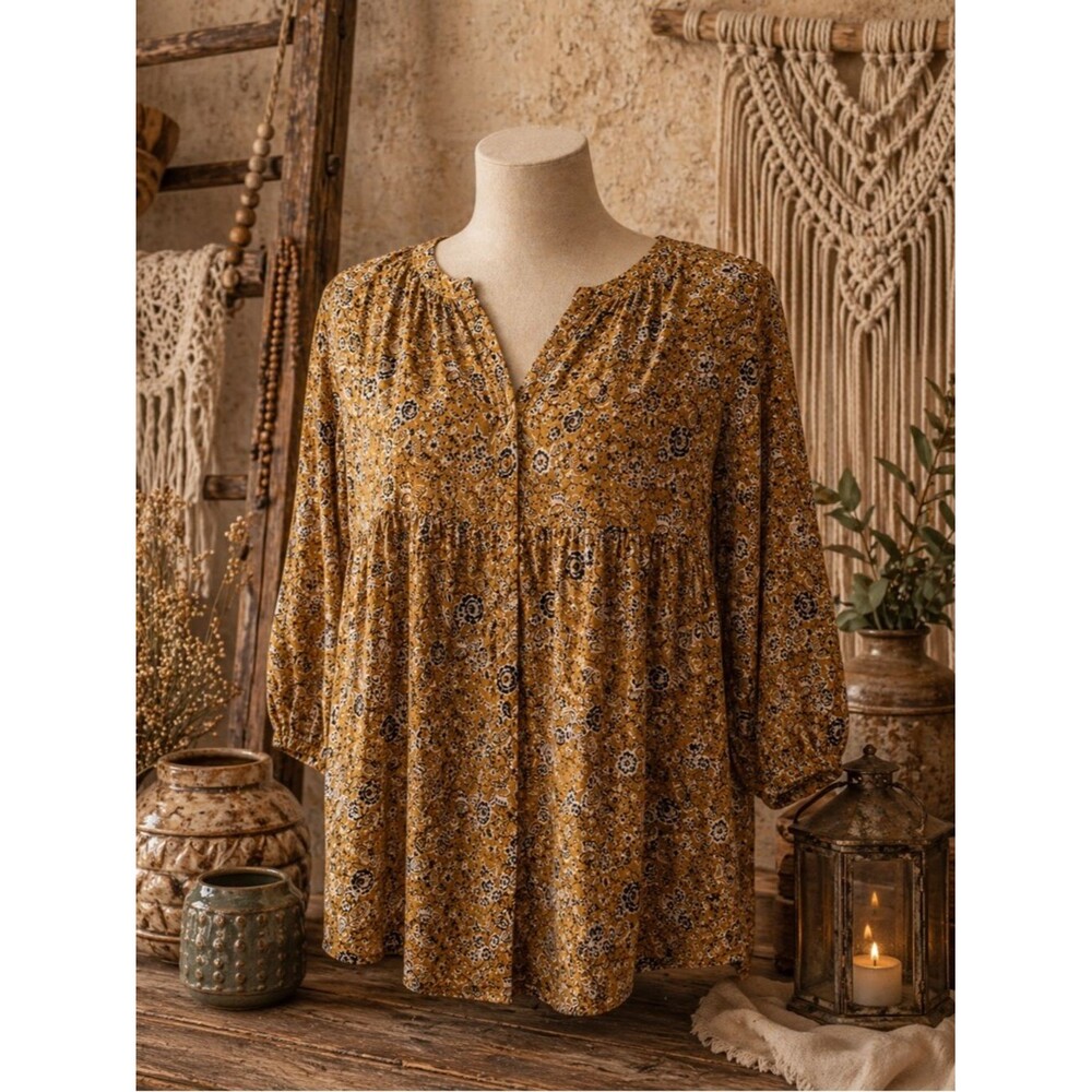 Melloday Women’s Floral Blouse Size Large